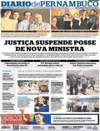 Capa do jornal Diario de Pernambuco 09/01/2018