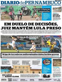 Capa do jornal Diario de Pernambuco 09/07/2018