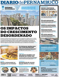 Capa do jornal Diario de Pernambuco 09/11/2018