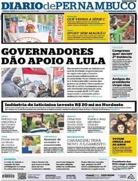 Capa do jornal Diario de Pernambuco 10/04/2018