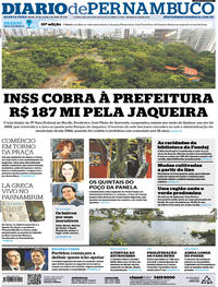 Capa do jornal Diario de Pernambuco 10/10/2018