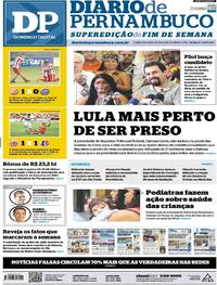 Capa do jornal Diario de Pernambuco 11/03/2018