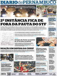 Capa do jornal Diario de Pernambuco 11/04/2018