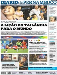 Capa do jornal Diario de Pernambuco 11/07/2018