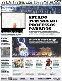 Capa do jornal Diario de Pernambuco 12/03/2018