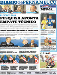 Capa do jornal Diario de Pernambuco 12/06/2018