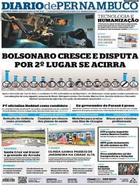 Capa do jornal Diario de Pernambuco 12/09/2018