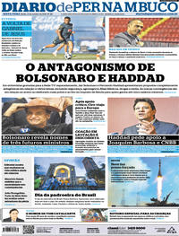Capa do jornal Diario de Pernambuco 12/10/2018