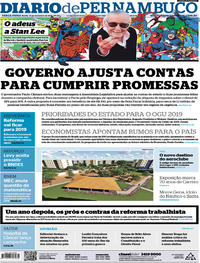 Capa do jornal Diario de Pernambuco 13/11/2018