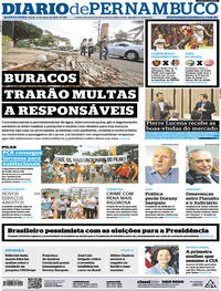Capa do jornal Diario de Pernambuco 14/03/2018