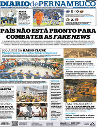 Capa do jornal Diario de Pernambuco 14/05/2018