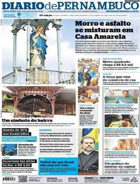 Capa do jornal Diario de Pernambuco 14/09/2018