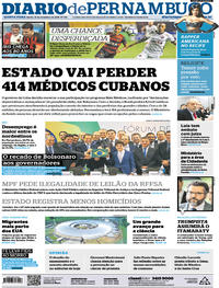Capa do jornal Diario de Pernambuco 15/11/2018