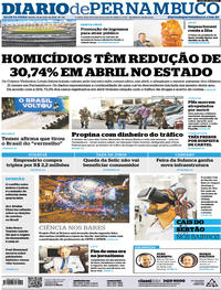 Capa do jornal Diario de Pernambuco 16/05/2018