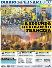 Capa do jornal Diario de Pernambuco 16/07/2018