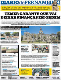 Capa do jornal Diario de Pernambuco 16/11/2018