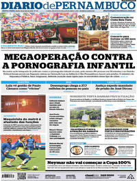 Capa do jornal Diario de Pernambuco 18/05/2018
