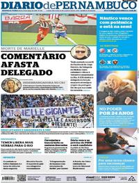 Capa do jornal Diario de Pernambuco 19/03/2018