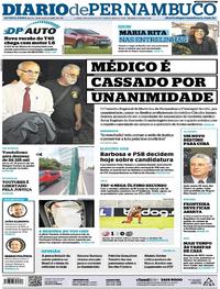 Capa do jornal Diario de Pernambuco 19/04/2018
