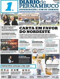 Capa do jornal Diario de Pernambuco 19/05/2018