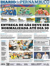 Capa do jornal Diario de Pernambuco 20/06/2018