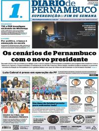Capa do jornal Diario de Pernambuco 20/10/2018