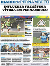 Capa do jornal Diario de Pernambuco 21/06/2018