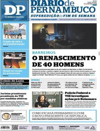 Capa do jornal Diario de Pernambuco 21/10/2018