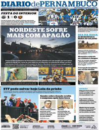 Capa do jornal Diario de Pernambuco 22/03/2018