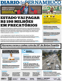 Capa do jornal Diario de Pernambuco 23/11/2018