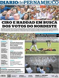 Capa do jornal Diario de Pernambuco 24/09/2018