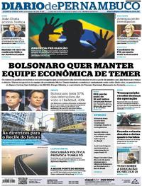 Capa do jornal Diario de Pernambuco 24/10/2018