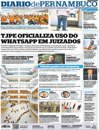 Capa do jornal Diario de Pernambuco 26/04/2018