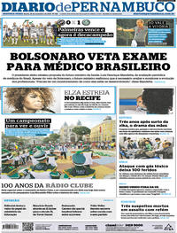 Capa do jornal Diario de Pernambuco 26/11/2018