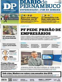 Capa do jornal Diario de Pernambuco 27/05/2018