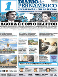 Capa do jornal Diario de Pernambuco 27/10/2018