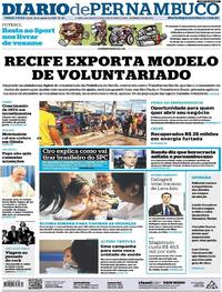 Capa do jornal Diario de Pernambuco 28/08/2018