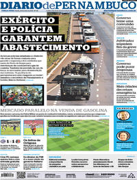 Capa do jornal Diario de Pernambuco 29/05/2018