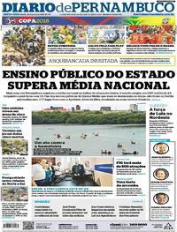 Capa do jornal Diario de Pernambuco 29/06/2018