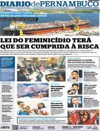 Capa do jornal Diario de Pernambuco 29/08/2018