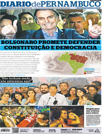 Capa do jornal Diario de Pernambuco 29/10/2018