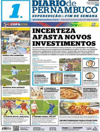 Capa do jornal Diario de Pernambuco 30/06/2018