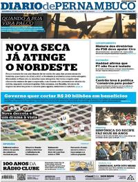 Capa do jornal Diario de Pernambuco 30/07/2018