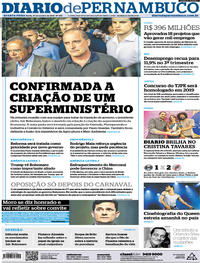 Capa do jornal Diario de Pernambuco 31/10/2018