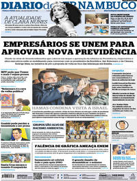 Capa do jornal Diario de Pernambuco 02/04/2019