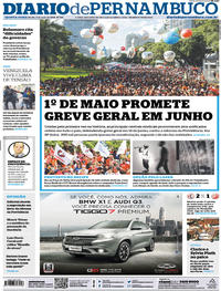 Capa do jornal Diario de Pernambuco 02/05/2019