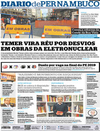 Capa do jornal Diario de Pernambuco 03/04/2019