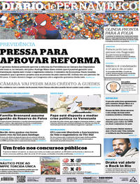 Capa do jornal Diario de Pernambuco 06/02/2019