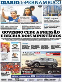 Capa do jornal Diario de Pernambuco 08/05/2019