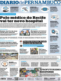 Capa do jornal Diario de Pernambuco 10/04/2019